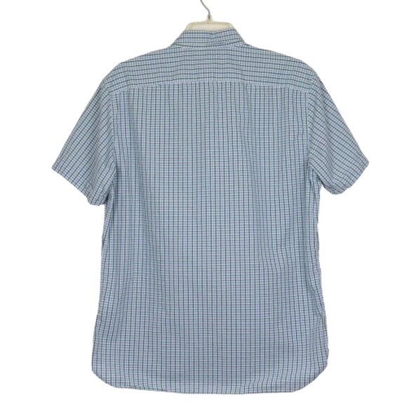 Banana Republic Men S Plaid Blue Green Emerald Cove Camden Fit Lightweight Shirt - Picture 2 of 4